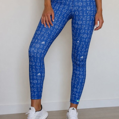 Adidas StellaSport women's leggings like new, blue printed XS
