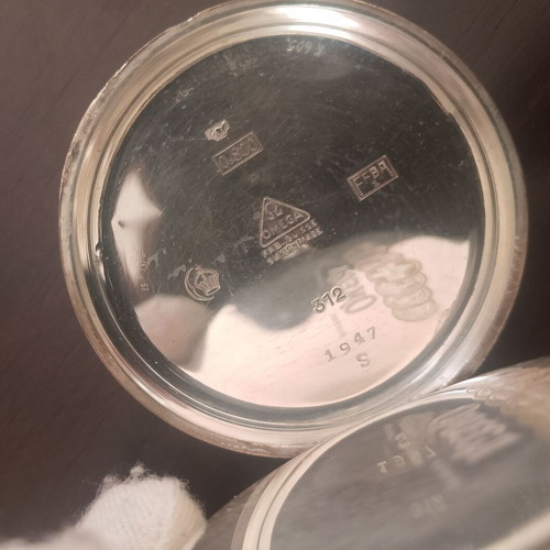 Omega Lepine Pocket Watch like new, silver 0.800, 1950