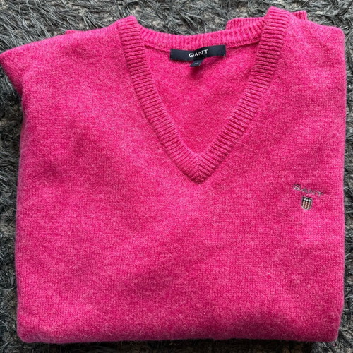 Gant men's knitted sweater pink size medium like new