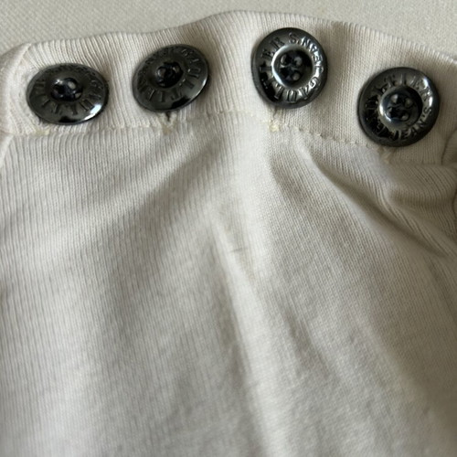 Gaultier iconic mariniere shirt used, white and blue, size M