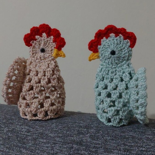 Knitted Roosters New, Egg Holders