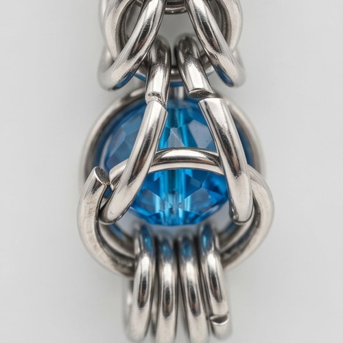 Gothic earrings with blue stone, new, stainless steel, hypoallergenic
