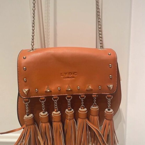 Lydc London crossbody bag brown like new with chain