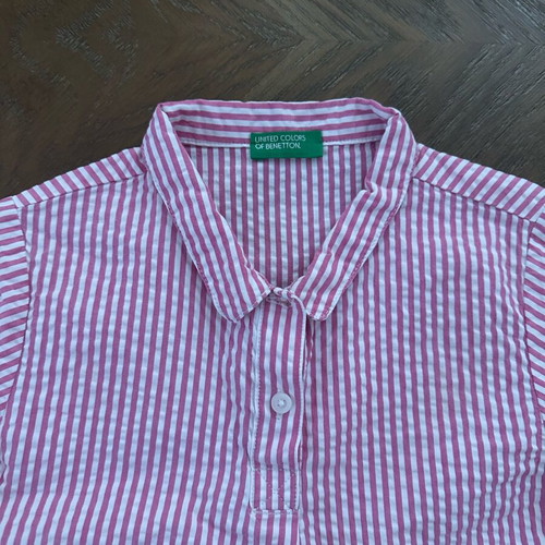 Benetton striped pink shirt like new, size 3-4 years
