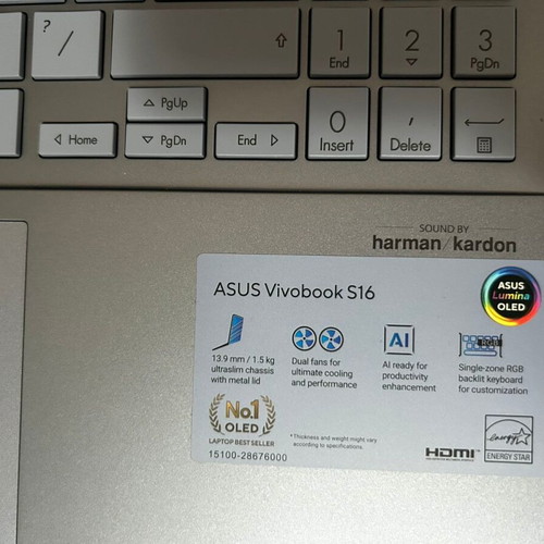Asus Vivobook S16 S5606CA-RI142W 16" OLED 120Hz like new