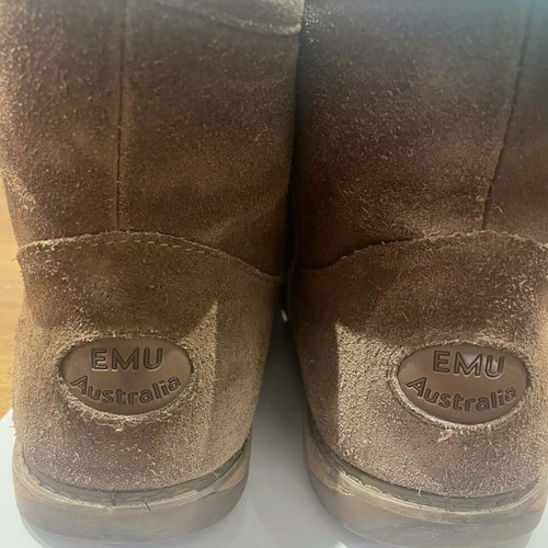 EMU Australia boots used, brown suede with fur, size 40