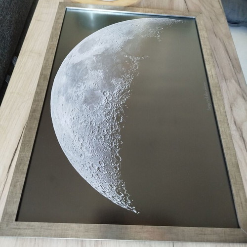 Moon photograph in frame new, phase 31%