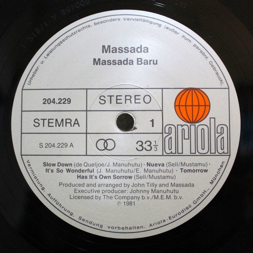 Massada Baru vinyl LP album used, rock fusion jazz latin