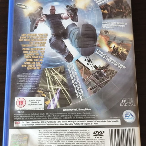 TimeSplitters Future Perfect PS2 game used with manual
