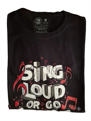 T-Shirt Sing Loud or Go Home used, size XL, black cotton