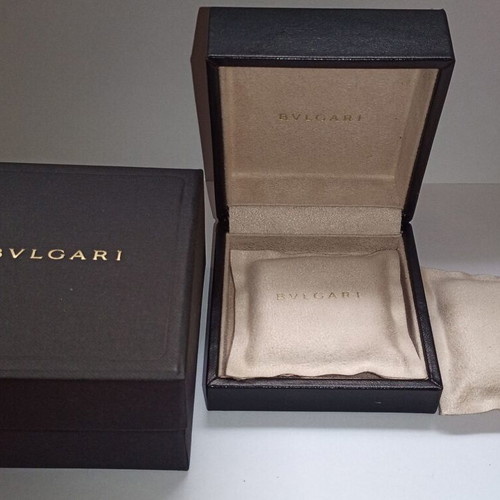Bvlgari leather jewelry box storage case new, black-beige