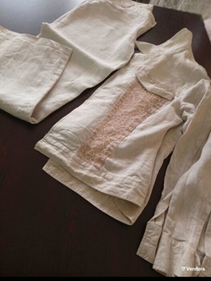 Linen beige suit set Abysse like new, size 52