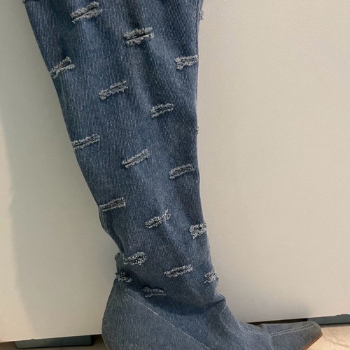 Denim boots used, size 36, 8.5 cm heel