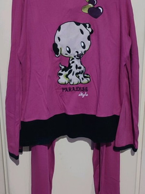 Pink pajama like new with cute design, cotton, size XL