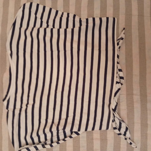 Crop top striped white and blue, like new, size M-L