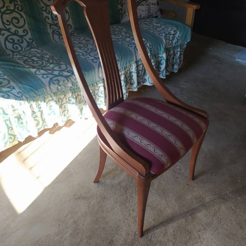 Τραπεζαρία στρογγυλή 120cm με 6 καρέκλες vintage σαν καινούργιο