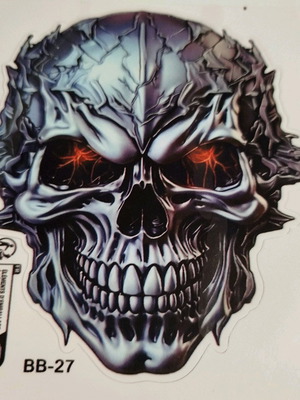 Skull sticker new, vinyl 15x15 cm