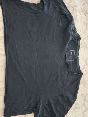 Pull & Bear short-sleeve shirt used, black, size M