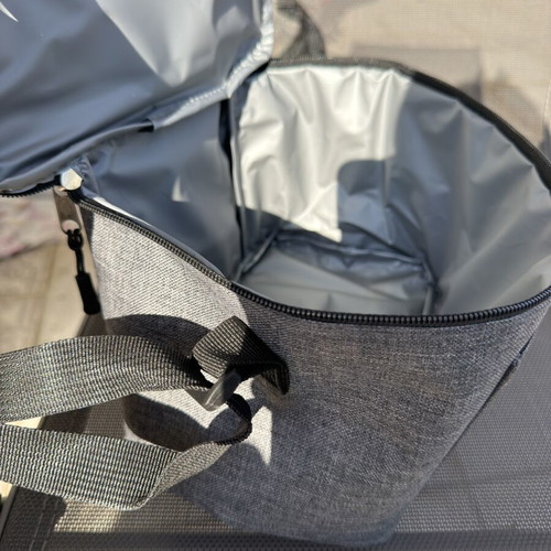 Cooling Bag new, gray, insulated with adjustable shoulder strap