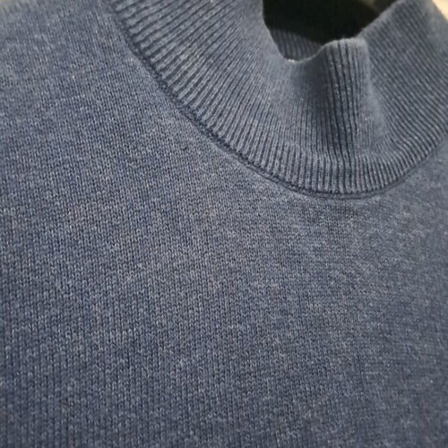 LC Waikiki knitted sweater like new, blue cotton, semi-turtleneck