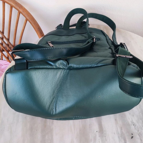 Backpack new green quilted