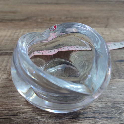 Vintage Iittala Visa crystal ashtray candleholder used, designed by Timo Sarpaneva