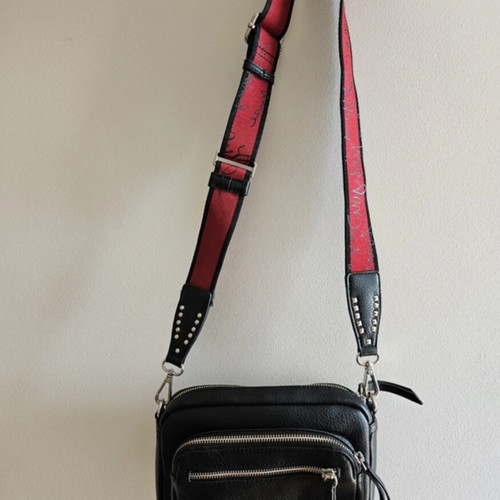 Desigual black crossbody bag with chain strap and mini wallet
