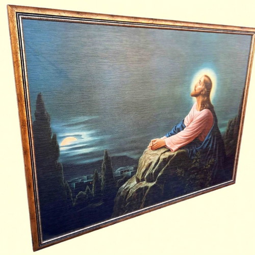 Prayer of Jesus on the Mount of Olives painting like new