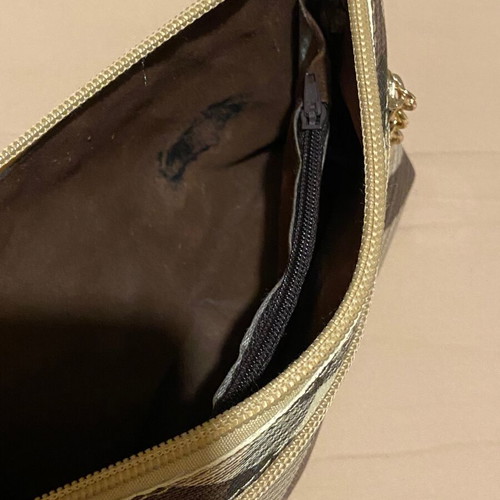 Fragola small toiletry bag with removable strap, beige and brown