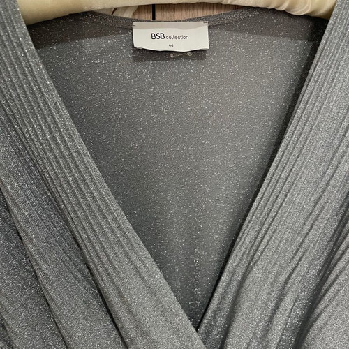 BSB cocktail mini dress, silver/grey, draped with gathers, size 44