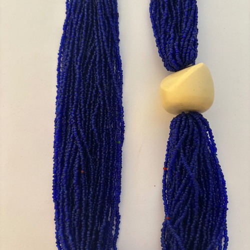Necklace with electric blue beads like new