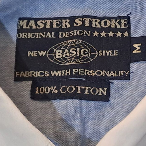 Master Stroke Αντρικό Πουκάμισο Καινούργιο, Άσπρο και Μπλε, Μέγεθος M