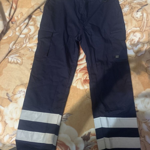 Axon work pants with elastic waist, blue, size L, new