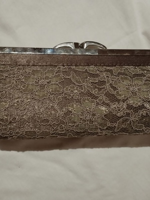Evening handbag used with lace and rhinestones