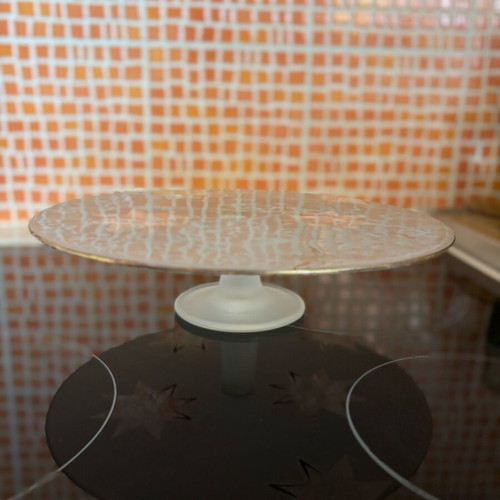 Glass serving platter for sweets new