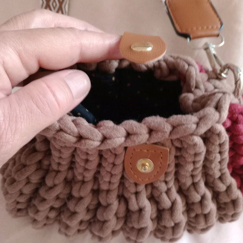 Knitted crossbody bag new, handmade with cotton yarn