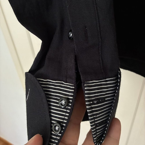 Dash & Dot men's black long sleeve shirt with striped piping XL slim fit