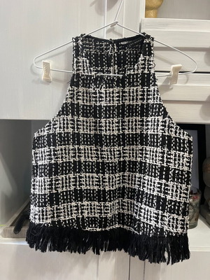 Αμάνικο πλεκτό κροπ τοπ Zara καινούργιο, μαύρο, μέγεθος XS