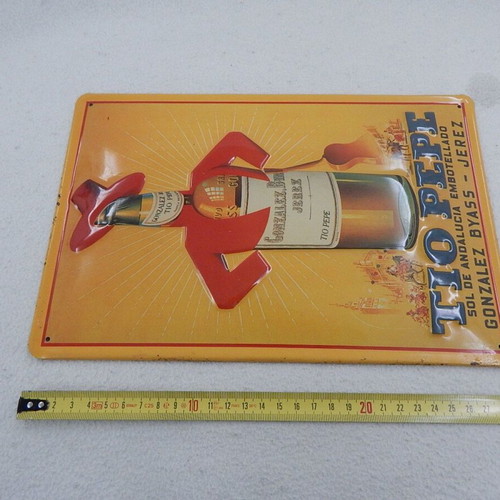 Tio Pepe metal sign used, 1990s, 20x30 cm