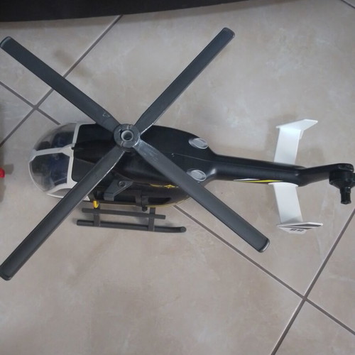 Playmobil police helicopter used with repaired rotor