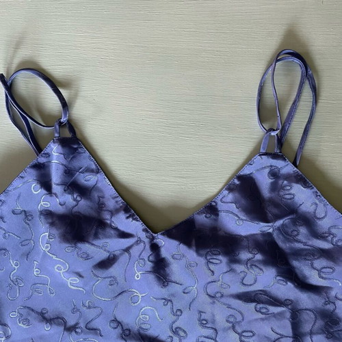 Baby doll Caprice top used, blue-purple satin size S
