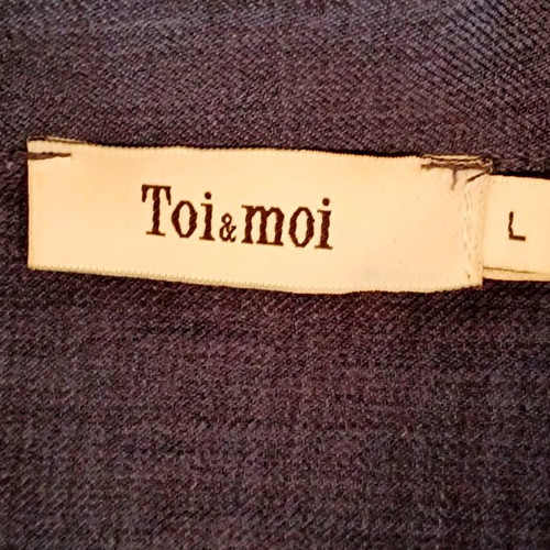 Toi&Moi office dress blue with gold buttons and belt like new