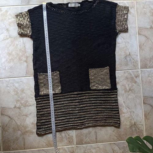 Paul Christophe sweater new, black and gold, size M