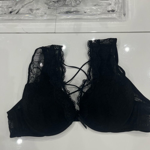 Women's bustier bra 85D black like new with push up and unique design