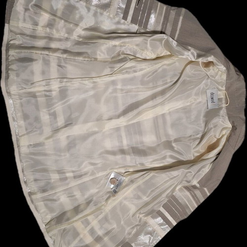 Delmod skirt and jacket set used, gray and beige, size 36-38