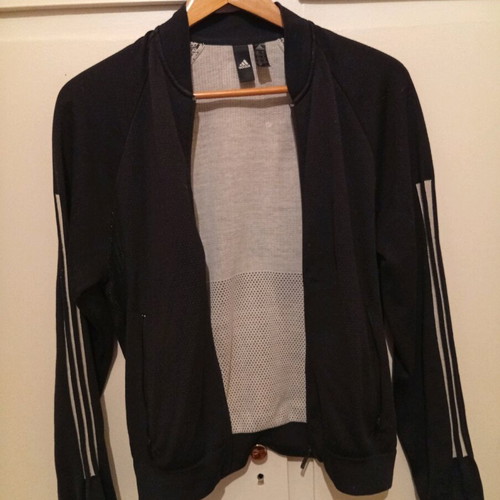 Adidas Women's ID Knit Bomber Jacket like new, size M, black and white