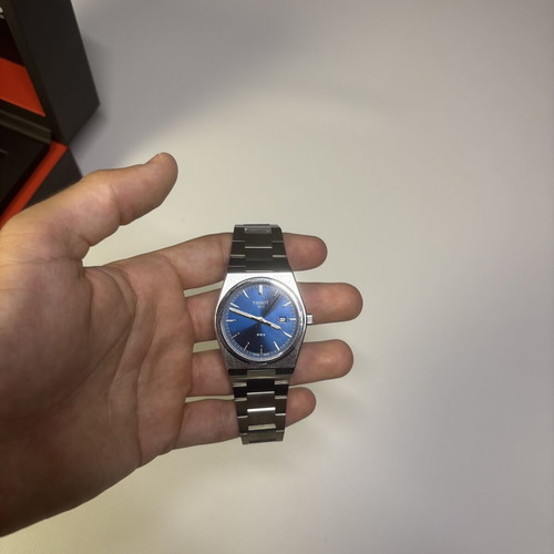 Tissot PRX blue 40mm watch like new