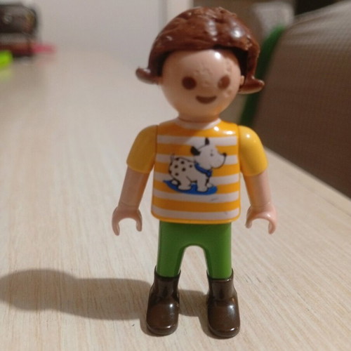 Playmobil children boy vintage 1992 used with wear on face and hair