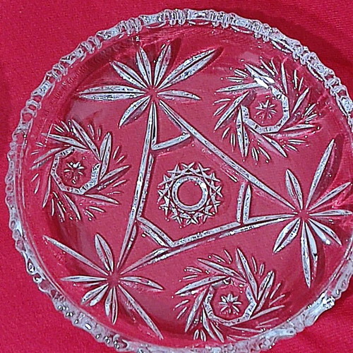 Walter glass crystal serving set used with small plates