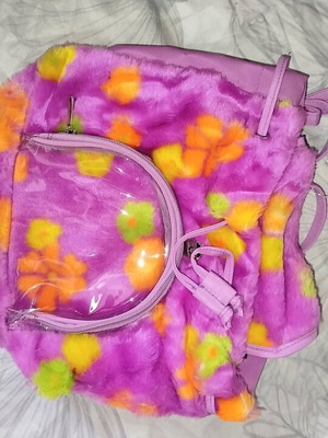 Backpack new purple with flowers